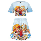 Anime One Piece Uniforme deportivo Conjuntos de dos piezas con falda corta Cosplay Disfraz Halloween