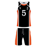 Haikyuu!! Karasuno Escuela Secundaria Club de Voleibol Cosplay Chaleco y Pantalones Cortos de Verano Ropa 2 Piezas para Masculino