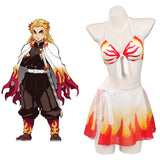 Anime Demon Slayer Rengoku Kyoujurou Bañador De Mujer Adulto Cosplay Trajes De Disfraces De Halloween Carnaval Fiesta