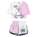 Juego Danganronpa Monomi Cosplay Camiseta Pantalón 3D Impreso Casual Deportivo Conjunto