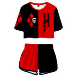 Película Harley Quinn Cosplay Halloween Uniforme Disfraz deportivo conjunto dos piezas mujer