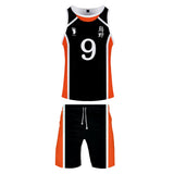 Haikyuu!! Karasuno Escuela Secundaria Club de Voleibol Cosplay Chaleco y Pantalones Cortos de Verano Ropa 2 Piezas para Masculino