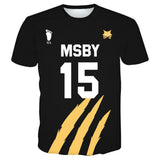 Haikyuu!! Camiseta MSBY Black Jackal #15 Kiyoomi Sakusa Cosplay Camiseta Estampada Unisex