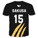 Haikyuu!! Camiseta MSBY Black Jackal #15 Kiyoomi Sakusa Cosplay Camiseta Estampada Unisex