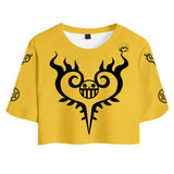 Anime One Piece Trafalgar Law Uniforme deportivo Top shorts conjuntos de dos piezas mujer Cosplay Disfraz Halloween