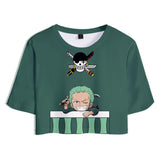 Anime One Piece Roronoa Zoro Uniforme deportivo Top shorts conjuntos de dos piezas mujer Cosplay Disfraz Halloween