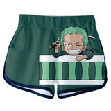 Anime One Piece Roronoa Zoro Uniforme deportivo Top shorts conjuntos de dos piezas mujer Cosplay Disfraz Halloween