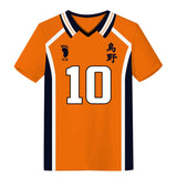 Haikyuu!! Camiseta Karasuno Escuela Secundaria Away Uniforme de Equipo Hinata Shoyo Cosplay Camiseta Casual Unisex