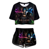 Juego League of Legends Arcane lol Cosplay Camiseta Pantalón Navidad Fiesta 3D Impreso Casual