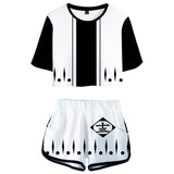 Anime Bleach Kuchiki Rukia Cosplay Camiseta Pantalón Casual Deportivo Conjunto 3D Impreso