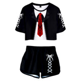 Juego Danganronpa Celestia Ludenberck Cosplay Camiseta Pantalón 3D Impreso Casual Deportivo Conjunto