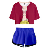 Anime One Piece Luffy Uniforme deportivo Top shorts conjuntos de dos piezas mujer Cosplay Disfraz Halloween