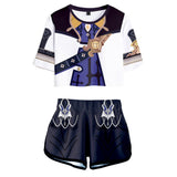 Juego Genshin Impact Albedo Cosplay Pantalón 3D Impreso Casual Deportivo Conjunto Traje