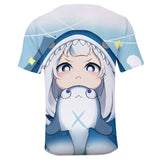 Juego Hololive Gawr Gura Cosplay Halloween T-shirt Camiseta corta 3D Impreso