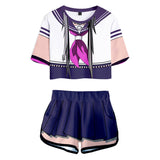 Juego Danganronpa V3 Mioda Ibuki Cosplay Camiseta Pantalón 3D Impreso Casual Deportivo Conjunto