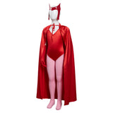 Series de TV WandaVision Scarlet Witch Wanda Maximoff Niños Cosplay Carnaval Halloween Disfraz Fiesta Conjunto Per.