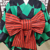 Anime Demon Slayer Kamado Tanjirou Niños Kimono Halloween Carnaval Cosplay Disfraz