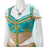 Película Aladdin Naomi Scott Princess Jasmine Peacock Cosplay Halloween Disfraz Fiesta Conjunto Carnaval Per.