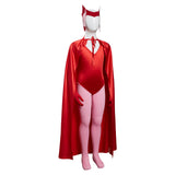 Series de TV WandaVision Scarlet Witch Wanda Maximoff Niños Cosplay Carnaval Halloween Disfraz Fiesta Conjunto Per.