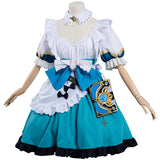 Juego Genshin Impact Barbara Mucama Cosplay Navidad Falda Vestido Carnaval Traje Per.