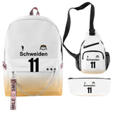 3 Piezas Haikyuu!! Conjunto de Mochila Schweiden Adlers Bolsa para Estudiantes Regalo para Fanes de Anime Mochila de Viaje