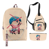 3 Piezas Demon Slayer: Kimetsu no Yaiba Conjunto de Mochila Bolsa de Escuela para Estudiantes Mochila de Viaje