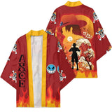 Anime One Piece Portgas Ace Otaku Cosplay Capa Kimono Cárdigan Abrigo Toga Pijama Casual