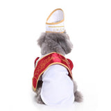 Mascota Disfraz Holy Pope Hound para perro Halloween traje de padrino con sombrero