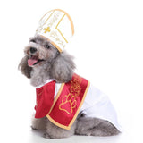 Mascota Disfraz Holy Pope Hound para perro Halloween traje de padrino con sombrero