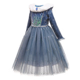 Película Frozen Elsa Niños Cosplay Disfraz Traje Princesa Vestido Fiesta Navidad Halloween