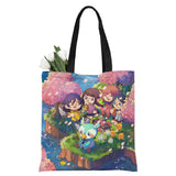 Animal Crossing Bosque de Los Animales Bolsa de Arpillera de Hombro Bolsa Reutilizable Plegable de Viaje o de Compra