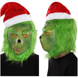 Película Máscara de látex casco Grinch Juego de roles sombrero de Navidad accesorios de Halloween fiesta cosplay decoración