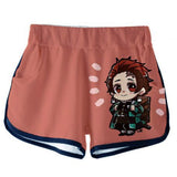 Demon Slayer: Kimetsu no Yaiba Cosplay Top y Pantalones Cortos Kamado Tanjirou Ropa Casual de Verano 2 Piezas para Femenino