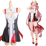 Juego Genshin Impact Yae Miko Cosplay Disfraz Halloween Carnaval Fiesta Adulto Bañador Disfraz Traje