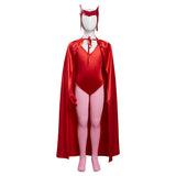 Series de TV WandaVision Scarlet Witch Wanda Maximoff Niños Cosplay Carnaval Halloween Disfraz Fiesta Conjunto Per.