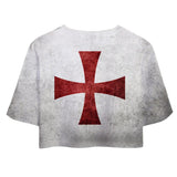 Knights Templar Caballeros Templarios Cosplay Top y Pantalones Ropa Casual de Verano 2 Piezas para Femenino