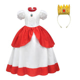 Juego Super Mario Peach Cosplay Niños Vestido Disfraz Trajes De Halloween Carnaval Fiesta