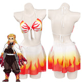 Anime Demon Slayer Rengoku Kyoujurou Bañador De Mujer Adulto Cosplay Trajes De Disfraces De Halloween Carnaval Fiesta