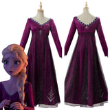 Película Frozen 2 Elsa para Adulto Falda Morado Precioso Cosplay Disfraz Halloween Carnaval Traje