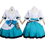 Juego Genshin Impact Barbara Mucama Cosplay Navidad Falda Vestido Carnaval Traje Per.