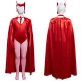 Series de TV WandaVision Scarlet Witch Wanda Maximoff Niños Cosplay Carnaval Halloween Disfraz Fiesta Conjunto Per.