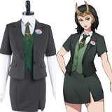 TV Loki uniforme de mujer vestido Cosplay Disfraz Traje-DISFRAZDEDIADEBRUJAS.ES