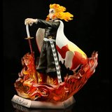 Anime Demon slayer Kimetsu no Yaiba Kyojuro Rengoku juquete Accesorio Modelo de estatuilla de figura de acción llamas