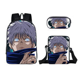 Anime Jujutsu Kaisen Guerra de Hechiceros 3pcs Conjunto de mochila - Mochila para portátil + Bolso bandolera + Estuche para lápices Mochila escolar - Mochila de viaje