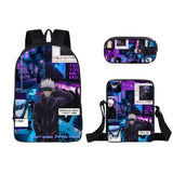 Anime Jujutsu Kaisen Guerra de Hechiceros 3pcs Conjunto de mochila - Mochila para portátil + Bolso bandolera + Estuche para lápices Mochila escolar - Mochila de viaje