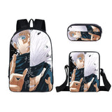 Anime Jujutsu Kaisen Guerra de Hechiceros 3pcs Conjunto de mochila - Mochila para portátil + Bolso bandolera + Estuche para lápices Mochila escolar - Mochila de viaje