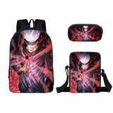 Anime Jujutsu Kaisen Guerra de Hechiceros 3pcs Conjunto de mochila - Mochila para portátil + Bolso bandolera + Estuche para lápices Mochila escolar - Mochila de viaje