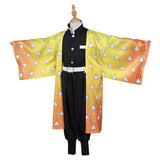 Anime Demon Slayer: Kimetsu no Yaiba Agatsuma Zenitsu Niños Kimono Cosplay Disfraz Halloween Carnaval Traje