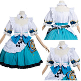 Juego Genshin Impact Barbara Mucama Cosplay Navidad Falda Vestido Carnaval Traje Per.