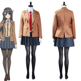 Anime Rascal Does Not Dream of a Dreaming Girl-Azusagawa Sakuta/Sakurajima Mai Uniforme Cosplay Disfraz Halloween Carnaval Traje